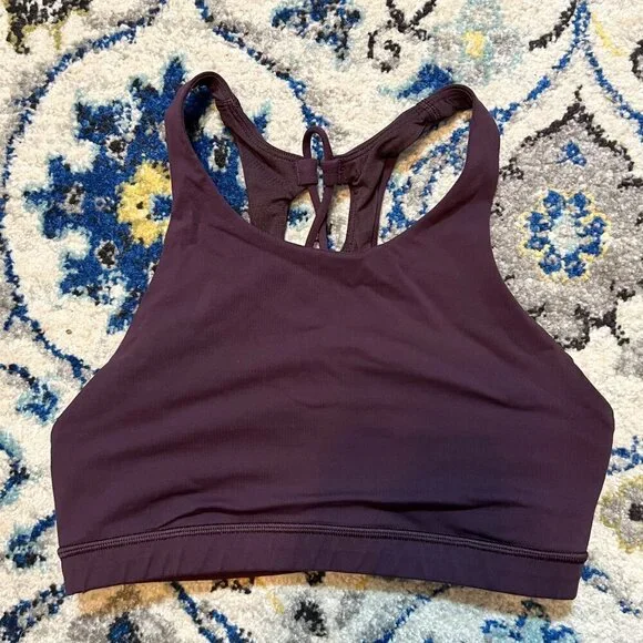 Lululemon Tied To It Bra Black Cherry Size 4 - Picture 3 of 5